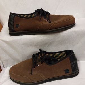 Cobian Faux Suede Textile Boat Shoes Brown  Size 8